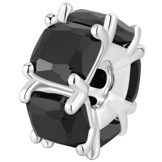 Brosway Fancy charm in silver and black zircons