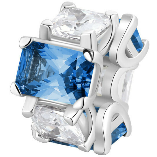 Brosway Fancy charm in silver and blue and white zircons