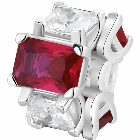 Brosway Fancy charm in silver and red and white zircons