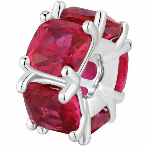 Brosway Fancy charm in silver and ruby red zircons