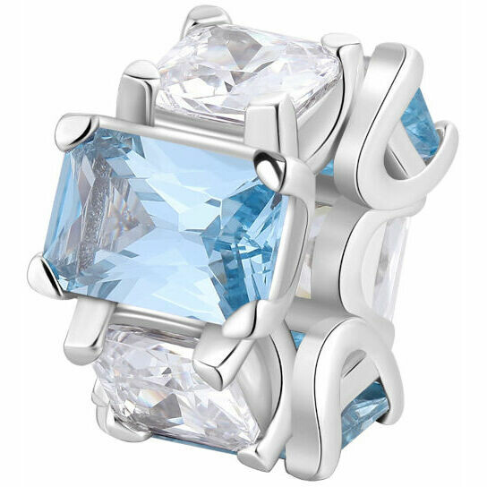 Brosway Fancy charm in silver and white and light blue zircons