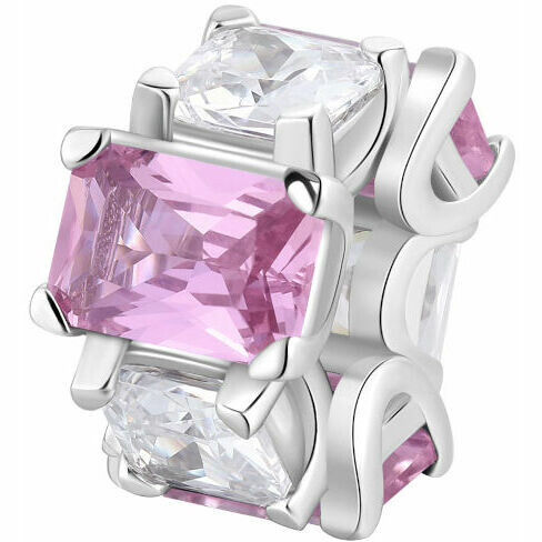 Brosway Fancy charm in silver and white and pink zircons