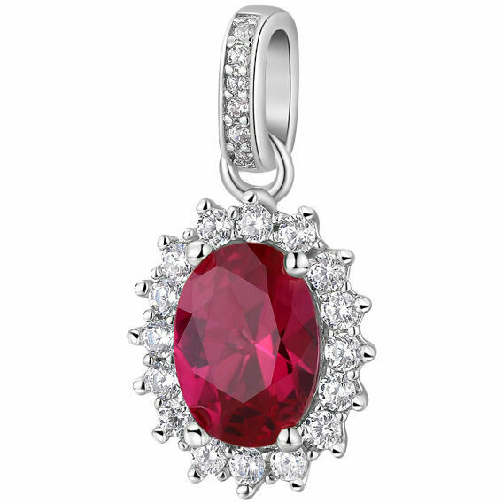 Brosway Fancy pendant in silver with ruby red zircon and contour