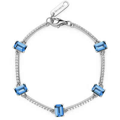 Brosway Fancy semi-rigid bracelet in silver and white and blue zircons Brosway Fancy semi-rigid bracelet in silver and white and blue zircons