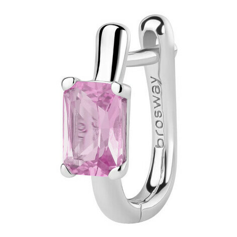 Brosway Fancy single earring in rhodium-plated silver and light ruby zircon