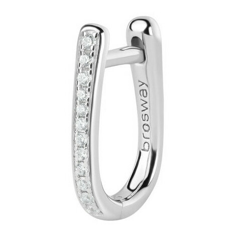 Brosway Fancy single earring in rhodium-plated silver and white zircons