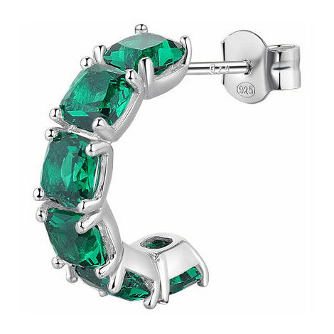 Brosway Fancy single earring in silver and green zircons