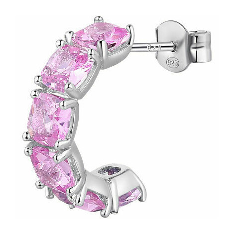 Brosway Fancy single earring in silver and pink zircons