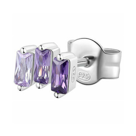 Brosway Fancy single earring in silver and purple baguette