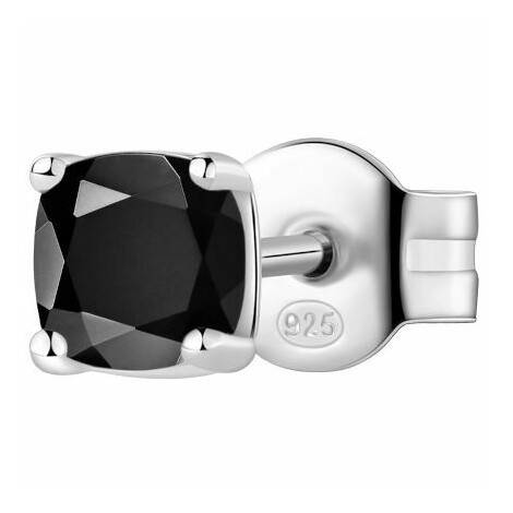 Brosway Fancy single lobe earring in silver and black zircon