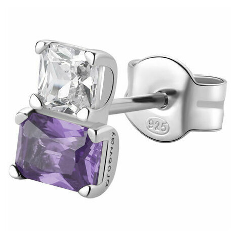 Brosway Fancy single lobe earring in silver and light blue zircons