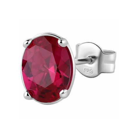 Brosway Fancy single lobe earring in silver and red zircon