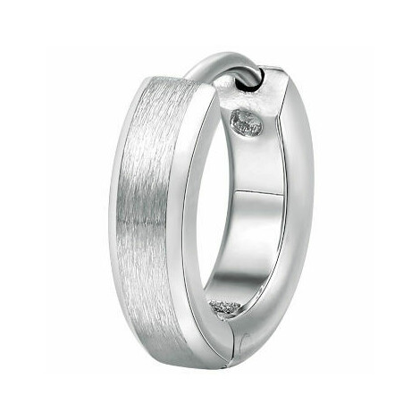 Brosway INK hoop earring for men in satin and polished steel