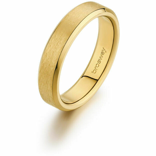 Brosway Ink men's band ring in golden steel