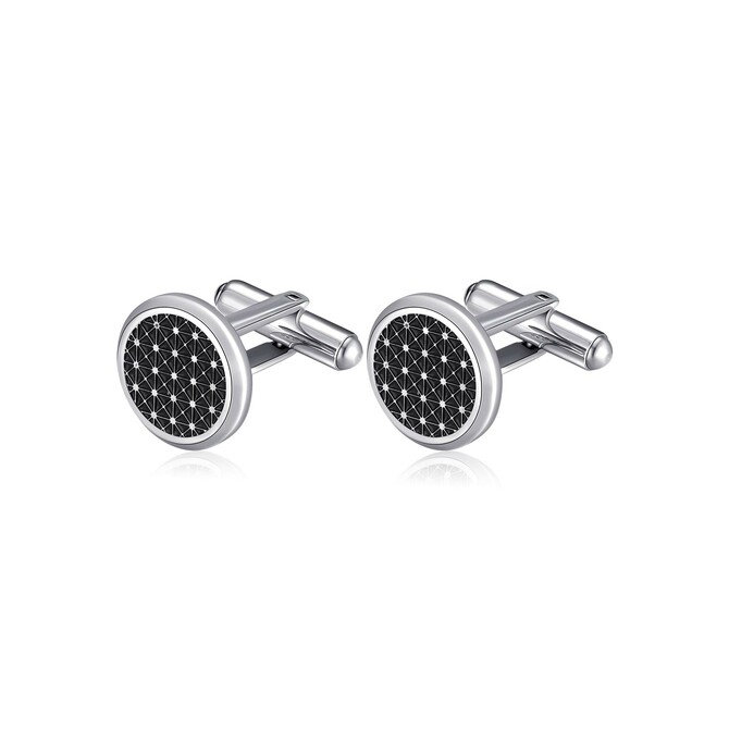 Brosway men's BULLET cufflinks in steel and black enamel