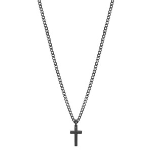 Brosway Men's INK necklace in steel pvd gun cross pendant Brosway Men's INK necklace in steel pvd gun cross pendant