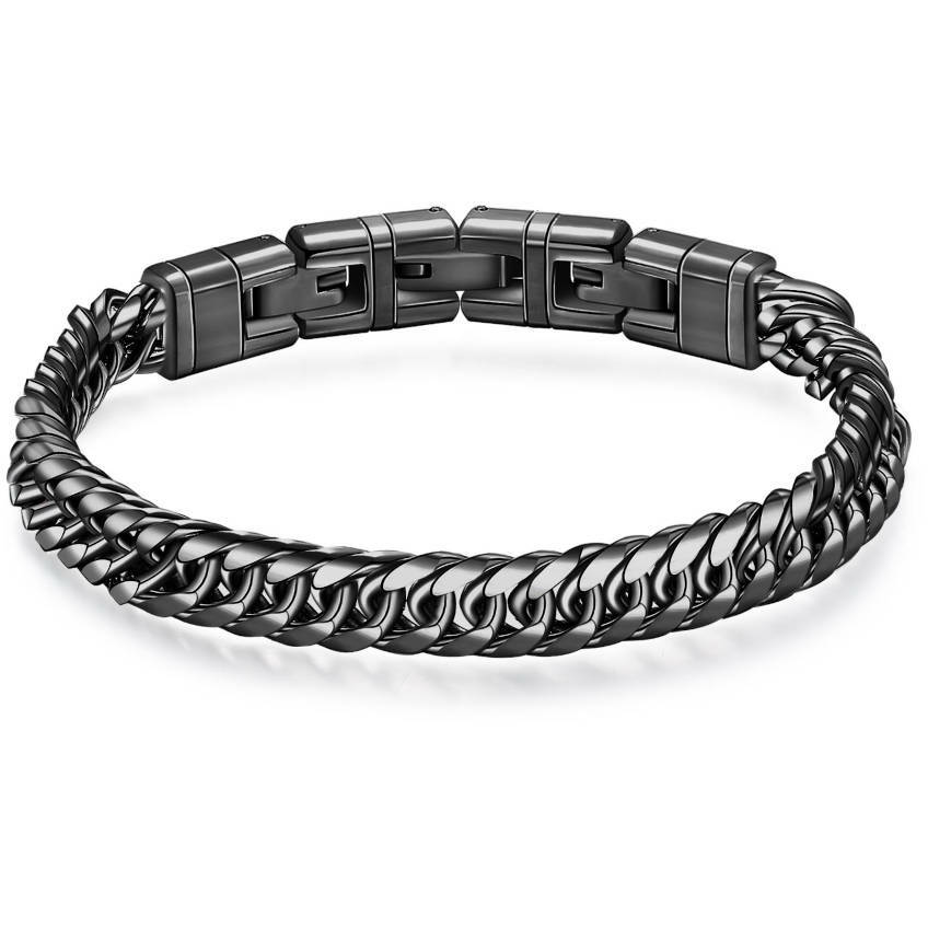 Brosway Naxos Men's Bracelet made of black skin and steel