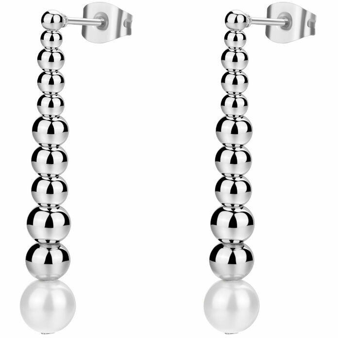 Brosway Perfect pendant earrings in steel and pearl