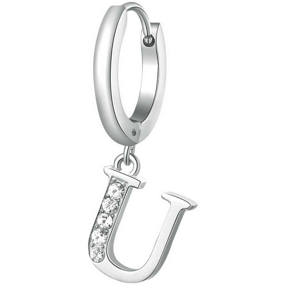 Brosway single earring with letter U and crystals
