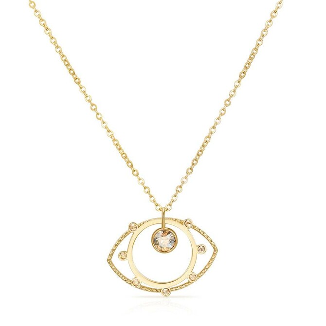 Brosway women's GEOMETRIC necklace in gold PVD steel with Swarovski crystals