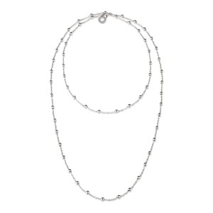 Catena Chantecler pallinata in argento con logo pendente cm 90 Catena Chantecler pallinata in argento con logo pendente cm 90