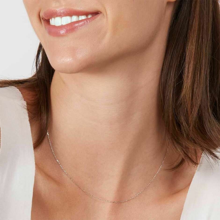 Catenina Stroili in oro bianco a maglia forzatina 45 cm