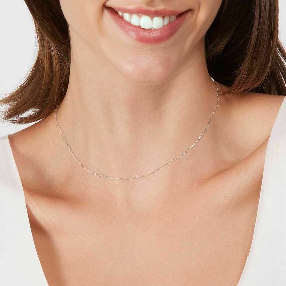 Catenina Stroili in oro bianco maglia forzatina 42 cm