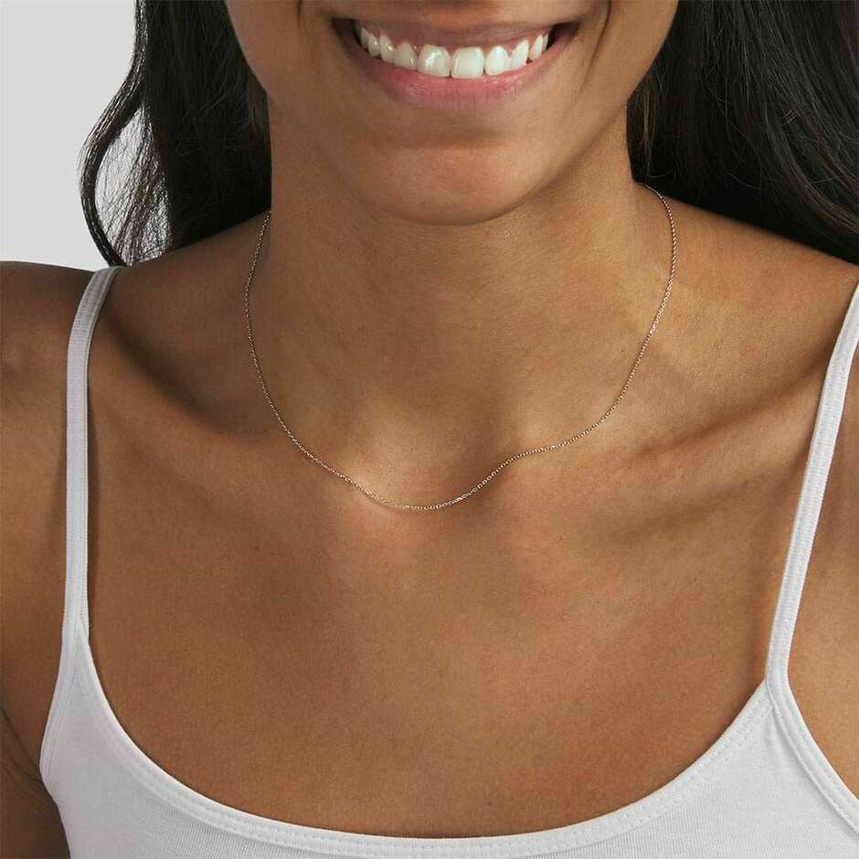 Catenina Stroili in oro bianco maglia forzatina small 42 cm