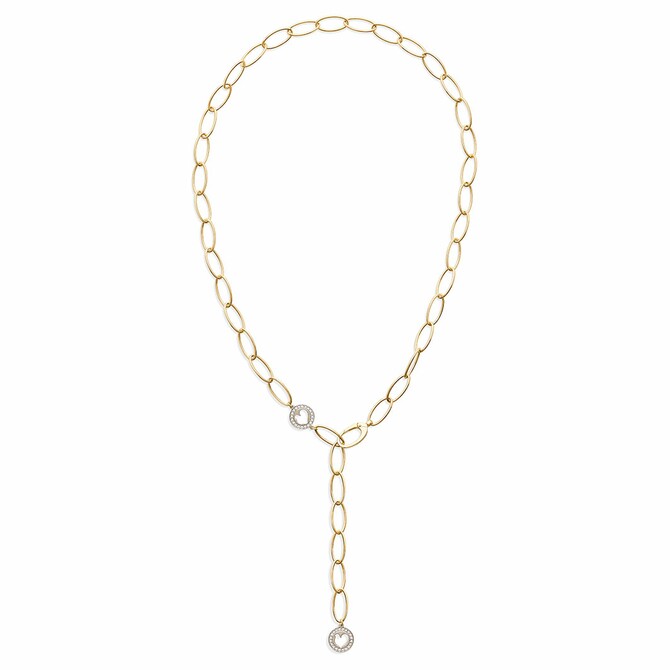 Chantecler 61 cm necklace in 18kt yellow gold with two diamond elements