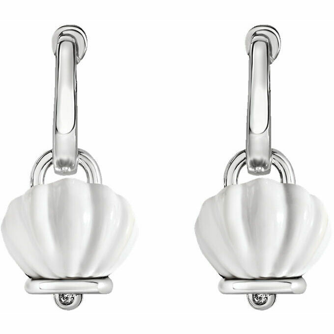 Chantecler Campanella earrings in silver and white resin