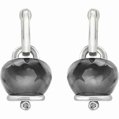 Chantecler Campanella earrings in silver, black resin and diamond Chantecler Campanella earrings in silver, black resin and diamond