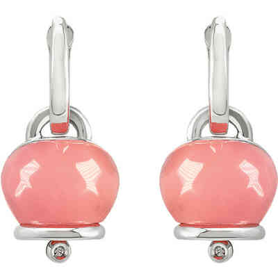 Chantecler Campanella earrings in silver, pink resin and diamond Chantecler Campanella earrings in silver, pink resin and diamond