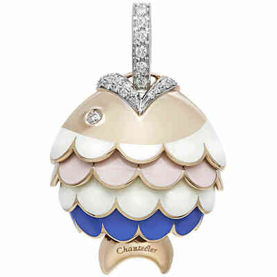 Chantecler Campanella fish pendant in rose gold, diamonds and enamel Chantecler Campanella fish pendant in rose gold, diamonds and enamel
