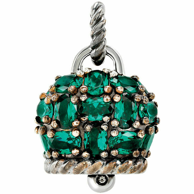 Chantecler Campanella Grande pendant in silver and green siamite