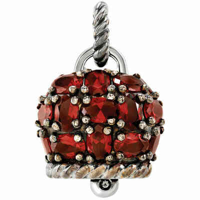 Chantecler Campanella Grande pendant in silver and red siam