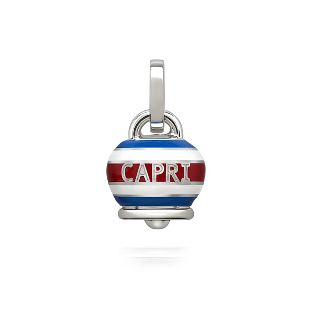 Chantecler Campanella medium Capriness pendant in silver and white, blue and red enamel