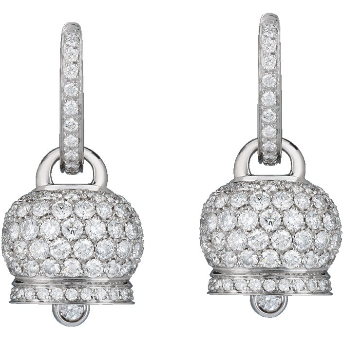 Chantecler Campanella medium earrings in diamond pavé