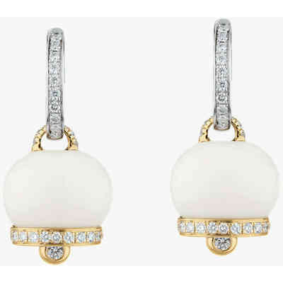 Chantecler Campanella medium earrings in gold, diamonds and kogolong Chantecler Campanella medium earrings in gold, diamonds and kogolong