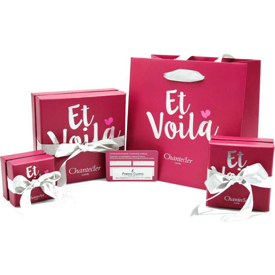 Chantecler Campanella Medium Earrings in Silver with Pink Enamel