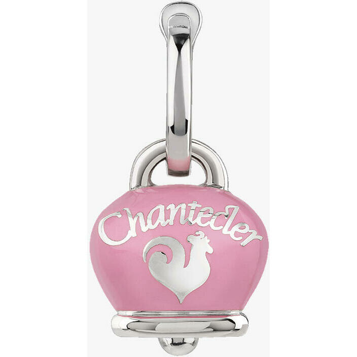 Chantecler Campanella Medium Earrings in Silver with Pink Enamel