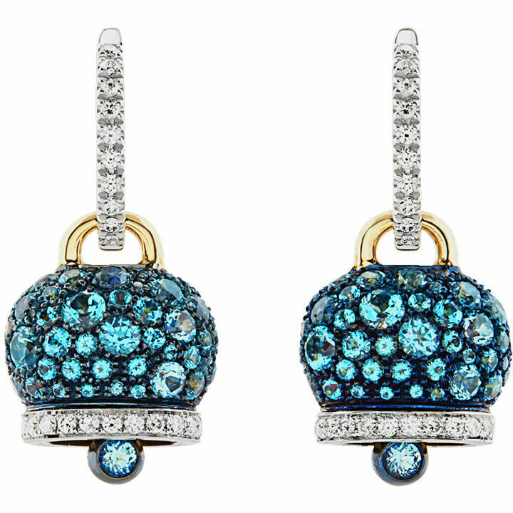 Chantecler Campanella Medium Earrings with Diamonds and Paraiba