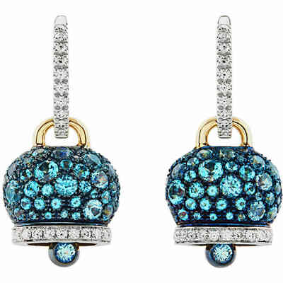 Chantecler Campanella Medium Earrings with Diamonds and Paraiba Chantecler Campanella Medium Earrings with Diamonds and Paraiba