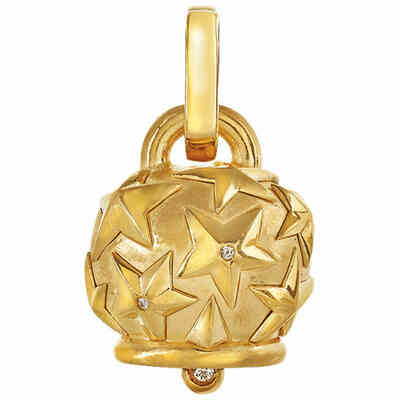 Chantecler Campanella Medium Pendant in gold-plated silver and diamonds
