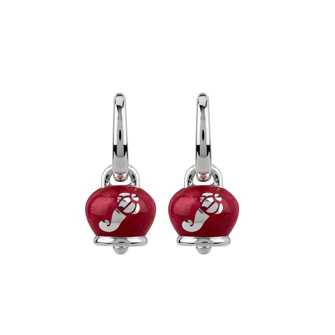 Chantecler Campanella micro earrings in silver and red enamel