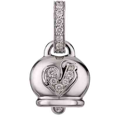 Chantecler Campanella Piccola pendant in white gold and rooster with diamonds