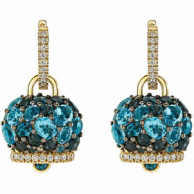 Chantecler Campanella yellow gold earrings with topazes and diamonds