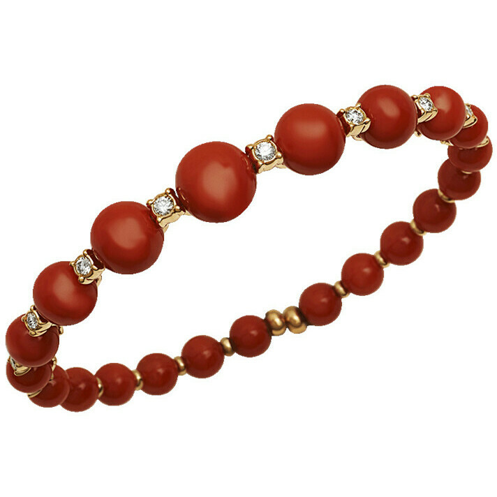Chantecler Cherie bracelet in rose gold, diamonds and red coral