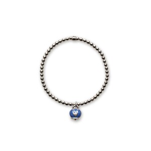 Chantecler elastic bracelet in silver with blue enamel bell Chantecler elastic bracelet in silver with blue enamel bell