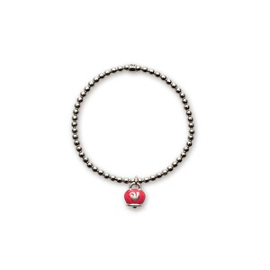 Chantecler elastic bracelet in silver with red micro enamel bell