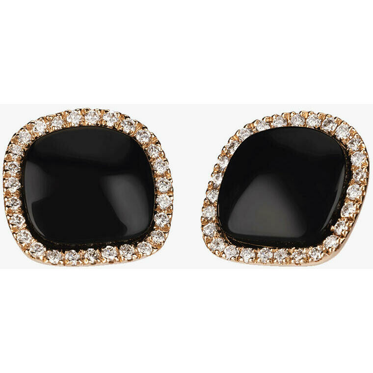 Chantecler Enchante earrings in rose gold, diamonds and onyx